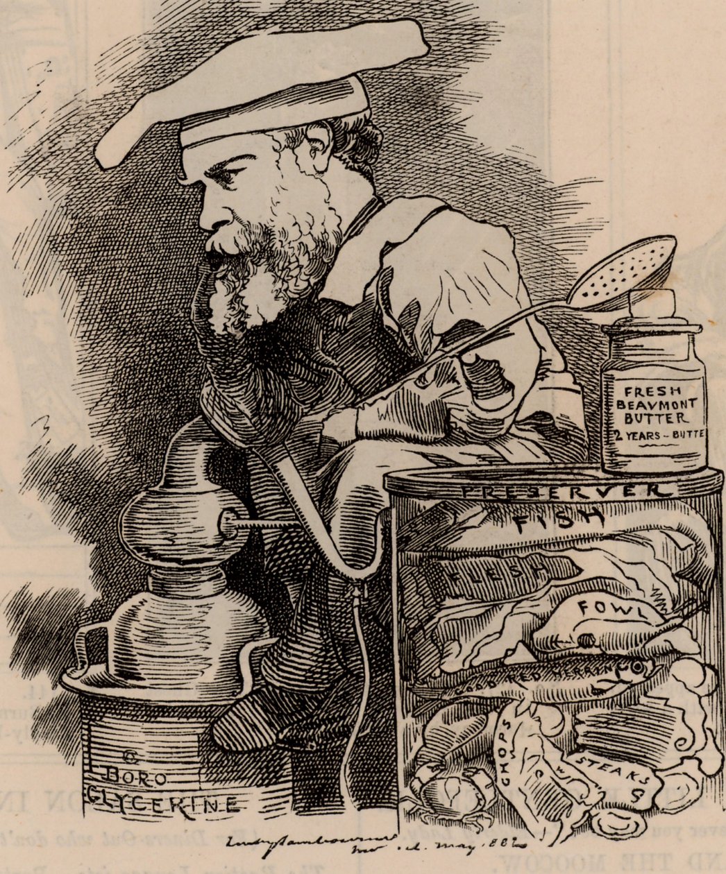 Caricature de Frederick Settle Barff dans la série Fancy Portraits de Punch, Londres, 20 mai 1882 - Edward Linley Sambourne