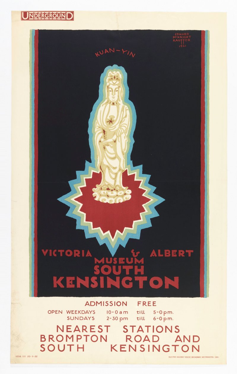 Affiche, Victoria and Albert Museum, pour le métro de Londres, 1921 - Edward McKnight Kauffer