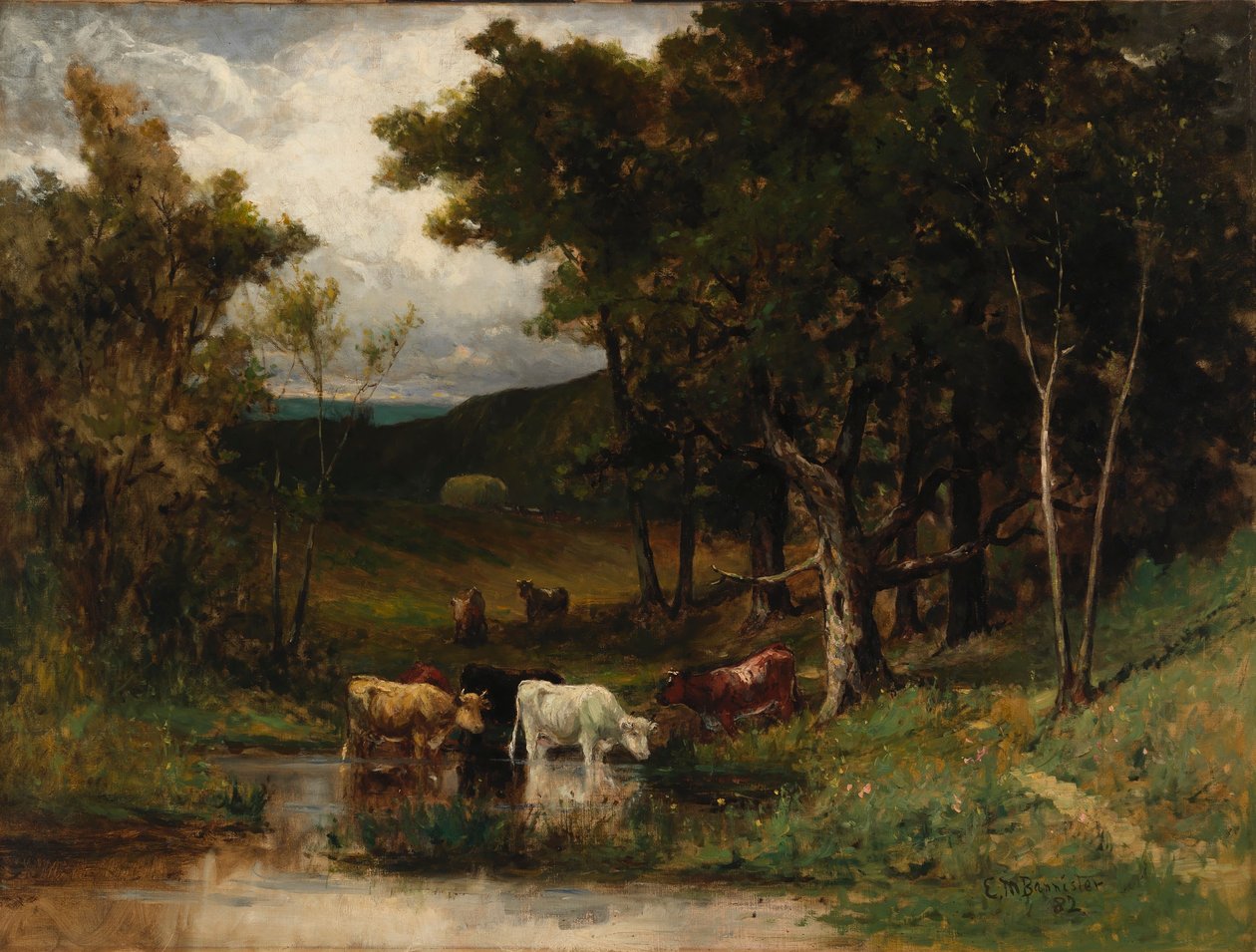 Sans titre (paysage avec des vaches dans un ruisseau près d