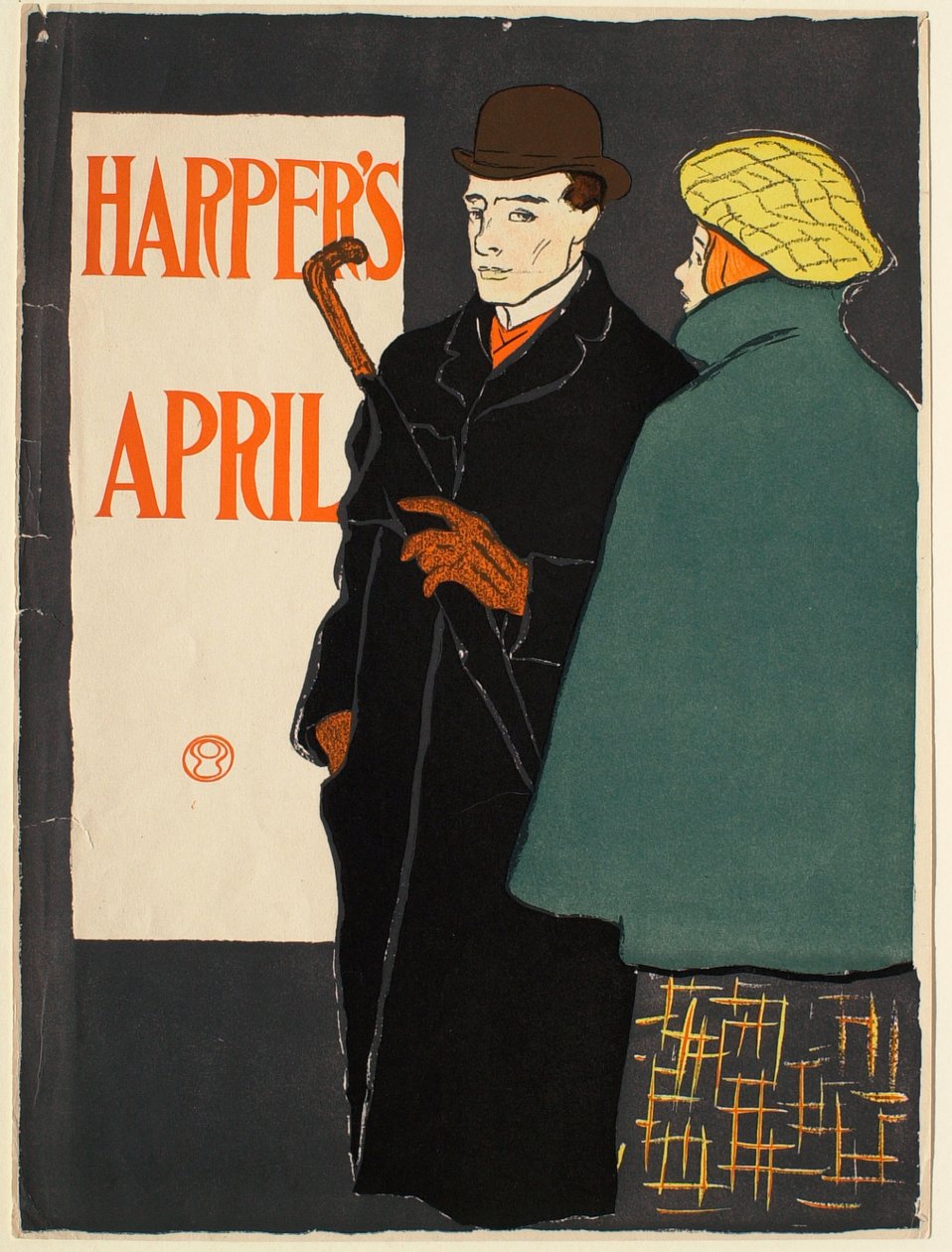 Mann im schwarzen Mantel mit Frau im grünen Umhang, April Harper