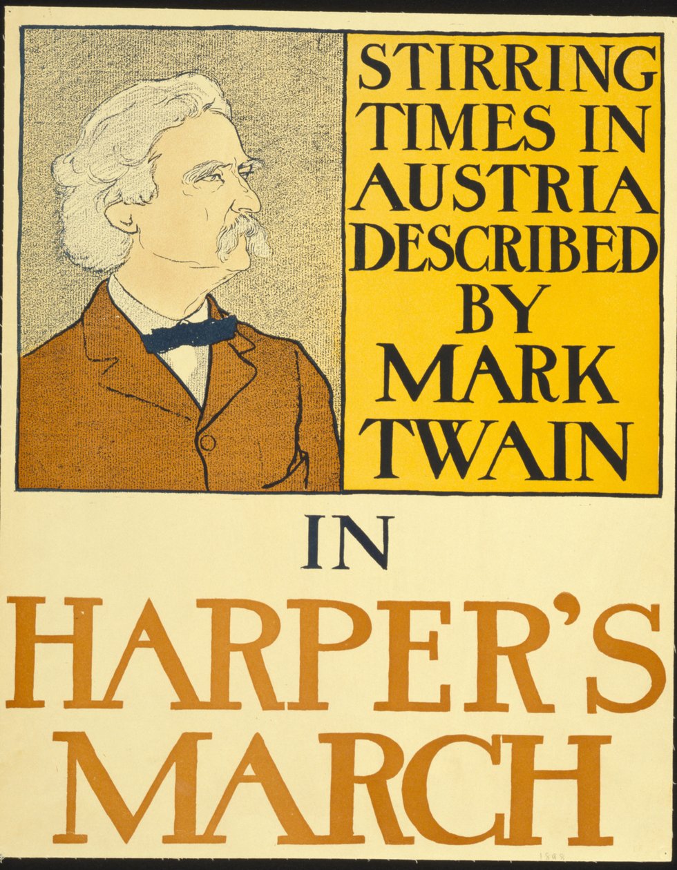 Mark Twain dans le numéro de mars 1898 de Harper