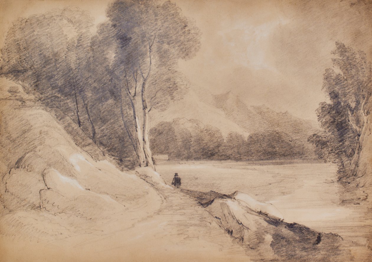 Paysage avec personnages - Edward Pretty