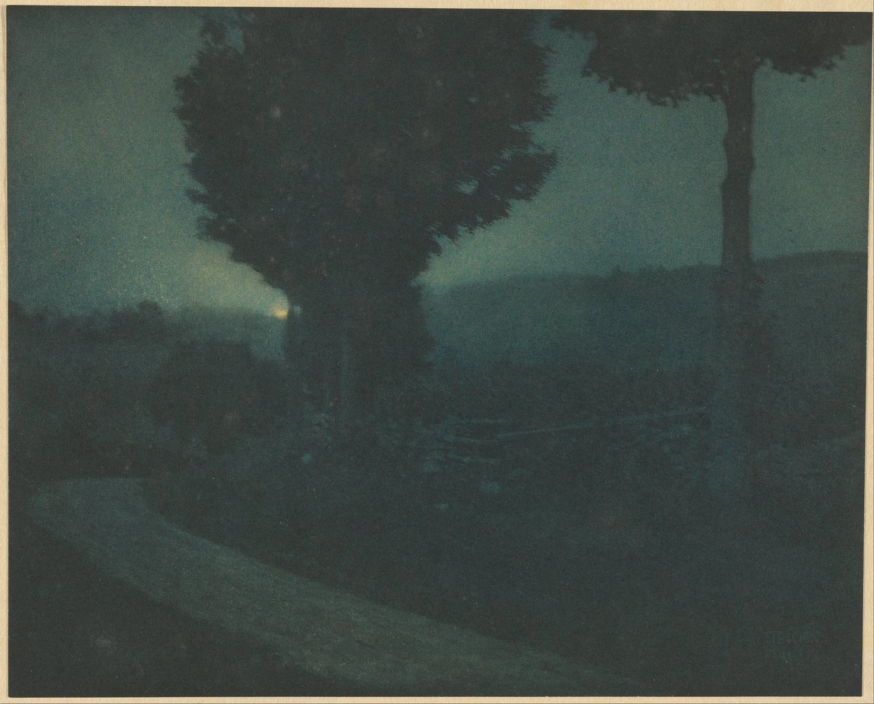 Route dans la vallée - Lever de lune - Edward Steichen