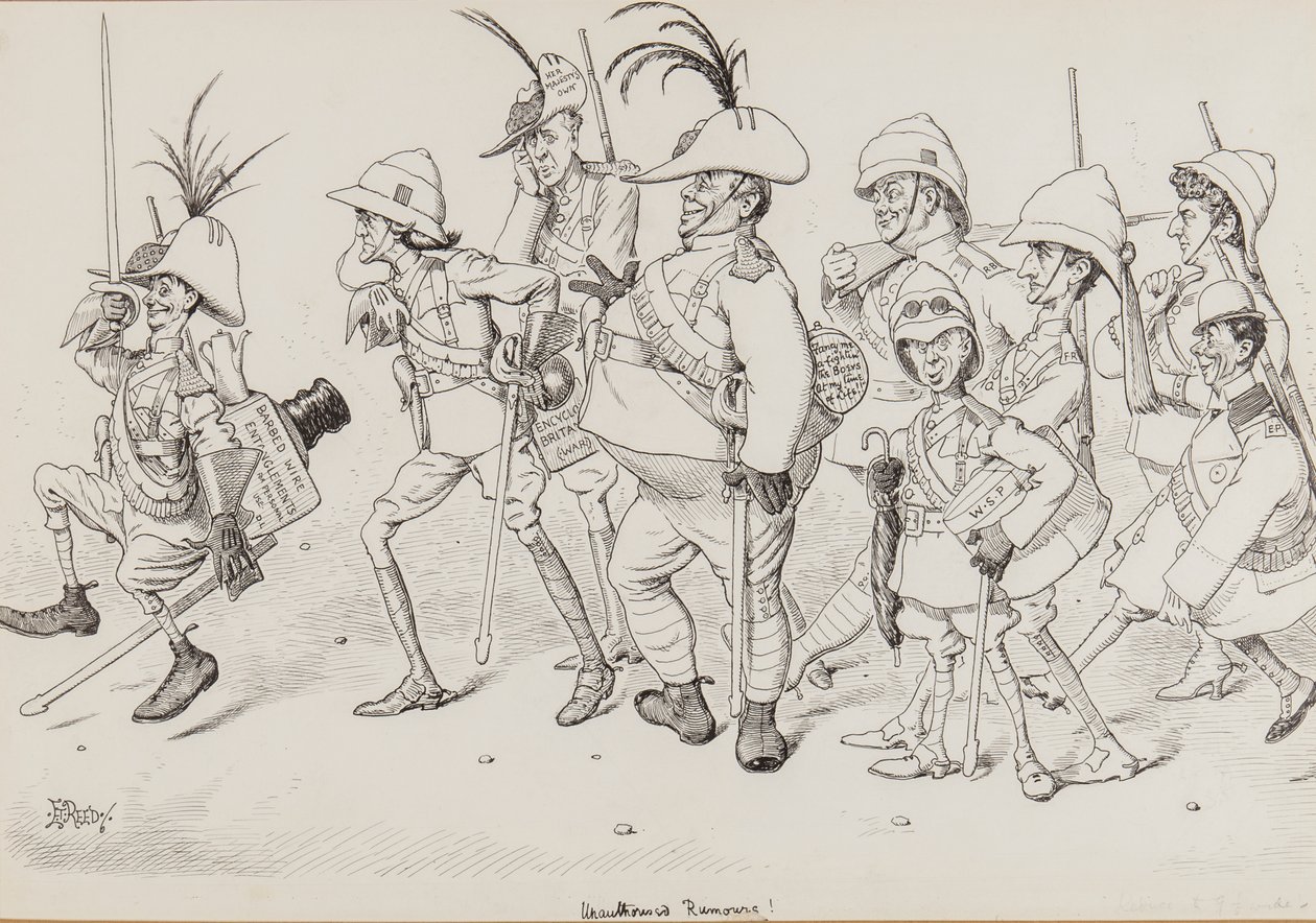 Dan Leons Light Horse, y compris des caricatures de Henry Irving, Beerbohm Tree, R.B., W.S. Penley, Forbes Robertson, et E.P., pour Punch, novembre 1902 - Edward Tennyson Reed
