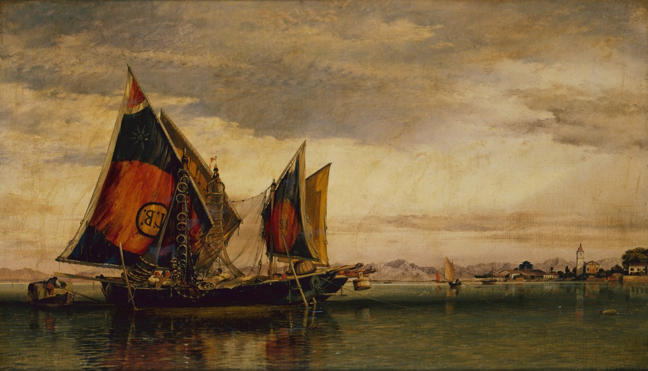 La lagune de Venise avec des bateaux de pêche - Edward William Cooke