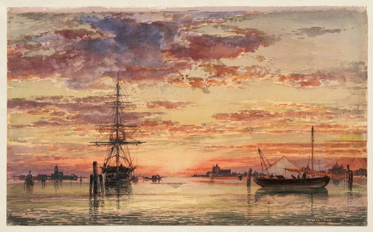 Venise au coucher du soleil - Edward William Cooke