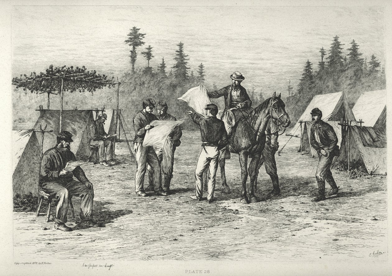Journaux dans le camp - Edwin Austin Forbes