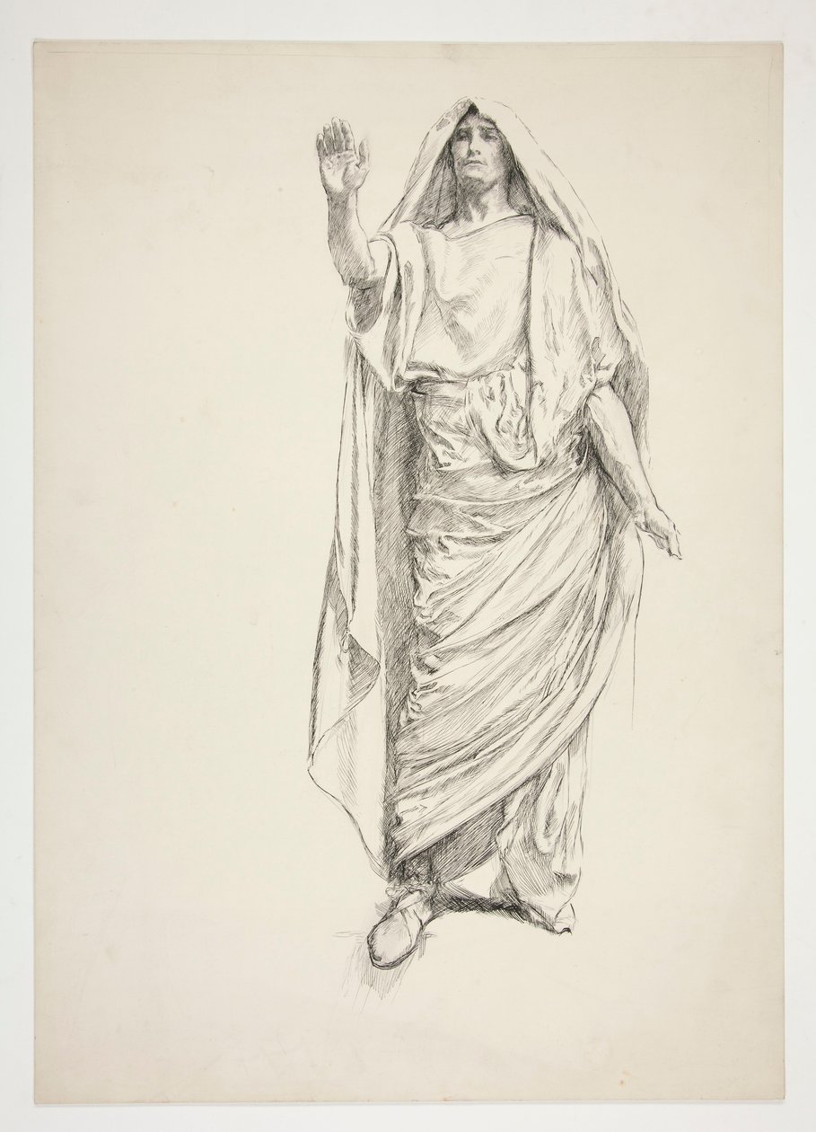 Antoine (dessin préliminaire pour .3138) - Jules César - Edwin Austin Abbey