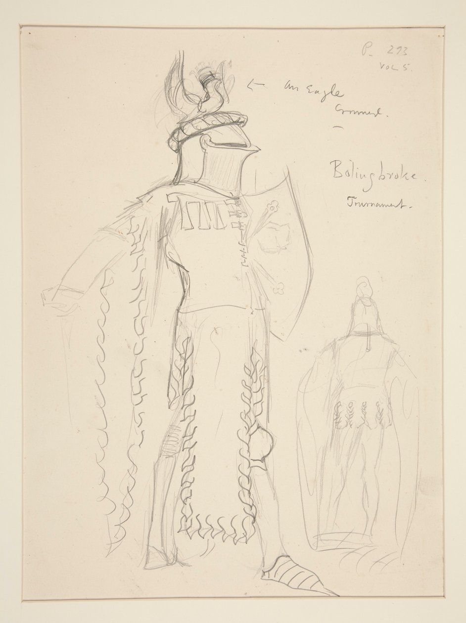 Bolingbroke (Scène de tournoi), croquis de costume pour Henry Irving - Edwin Austin Abbey
