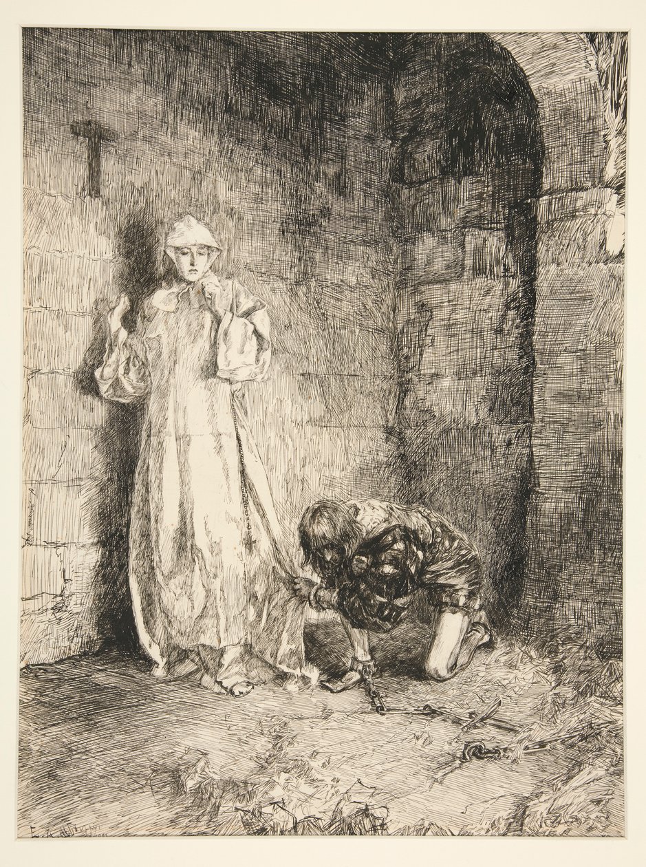 Claudio et Isabella - Acte III, Scène I, Mesure pour Mesure - Edwin Austin Abbey