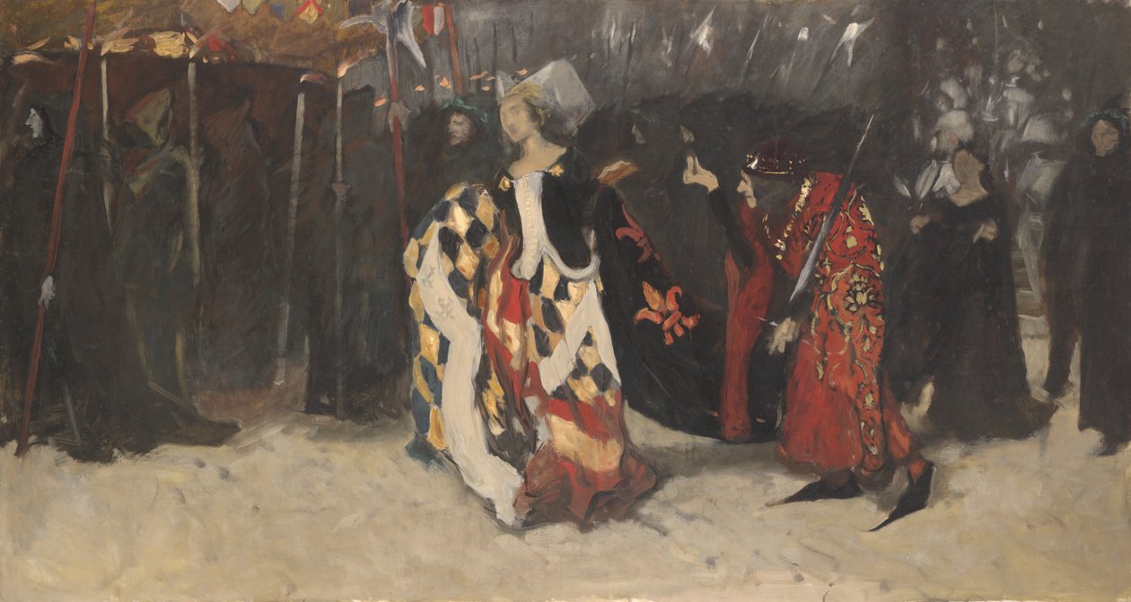 Étude compositionnelle pour Richard, duc de Gloucester, et Lady Anne - Edwin Austin Abbey