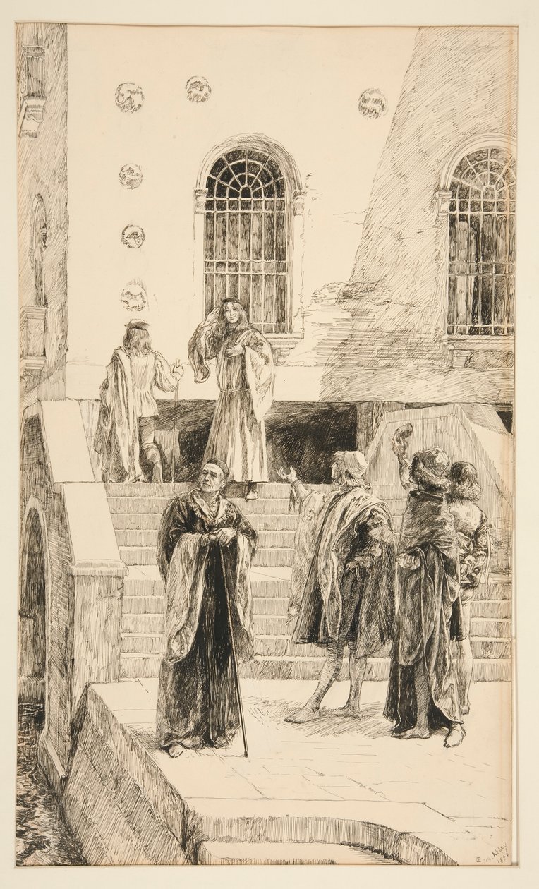 Exuent Salarino et Salanio, de l'Acte I, Scène i, Le Marchand de Venise