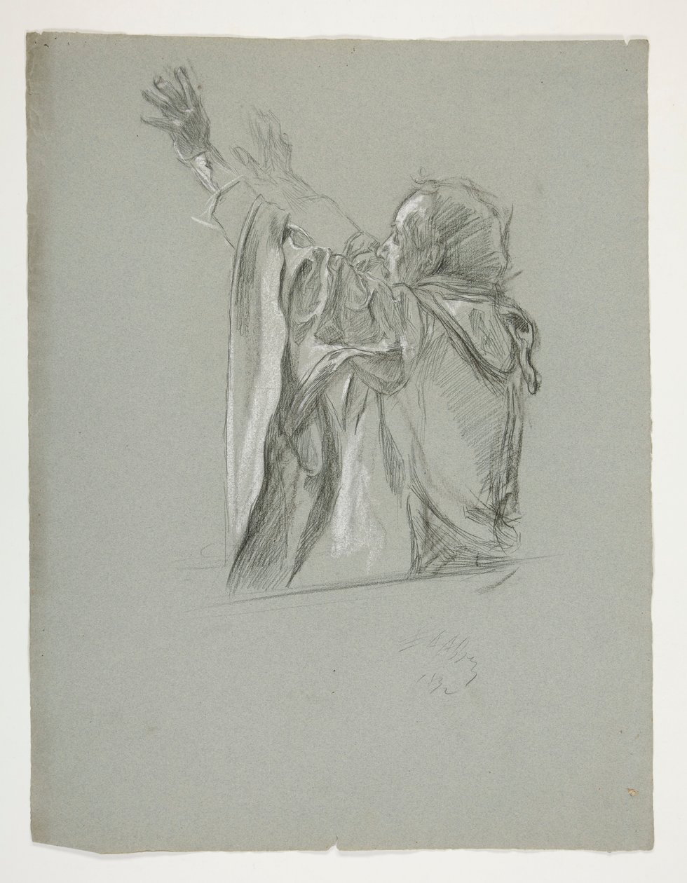 Étude de figure pour le roi Arthur - Edwin Austin Abbey