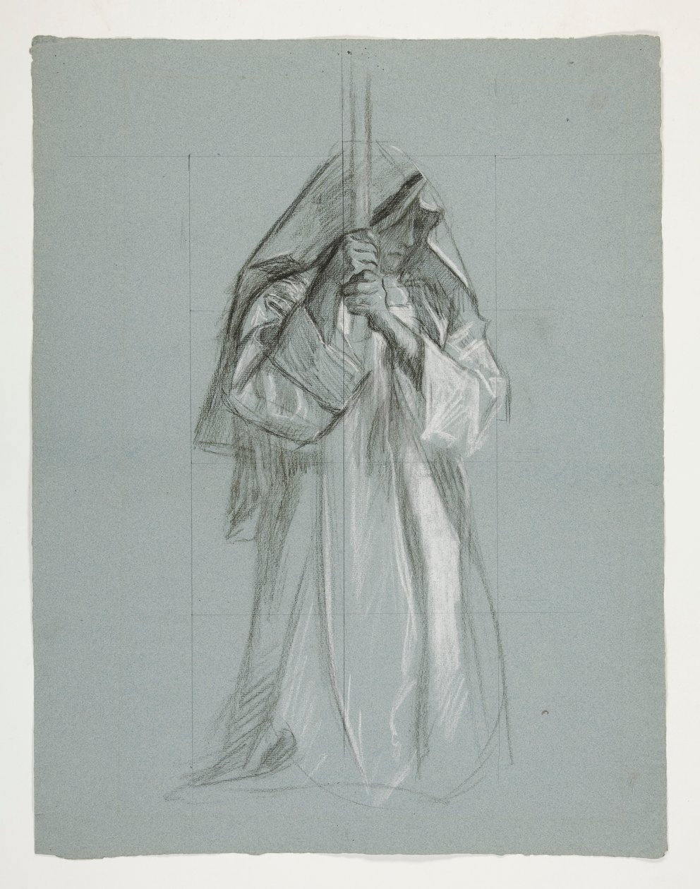 Étude de figure pour Sir Lancelot et Sir Bors équipant Galahad de ses éperons, de La Quête du Saint Graal (deuxième d