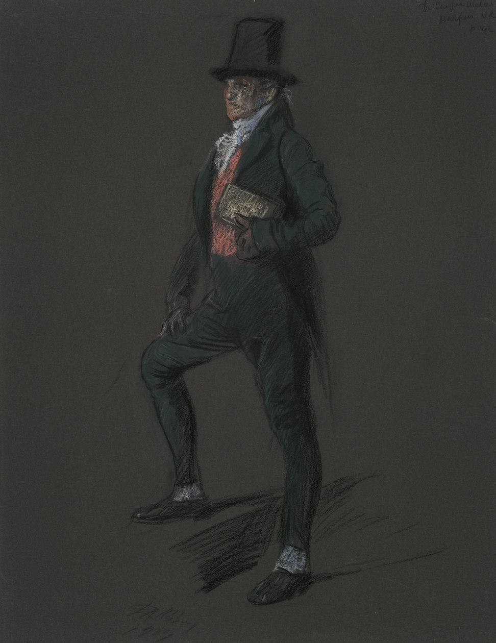 Étude de figure pour la figure du Dr. Casper Wistal - Edwin Austin Abbey