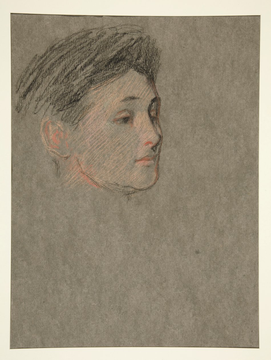 Tête de femme, cheveux noirs, pour le couronnement d