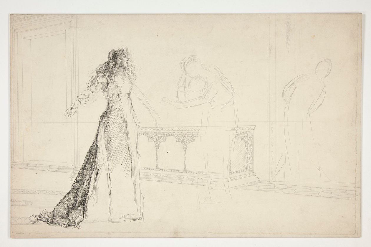 Juliette dans le hall, de Roméo et Juliette - Edwin Austin Abbey