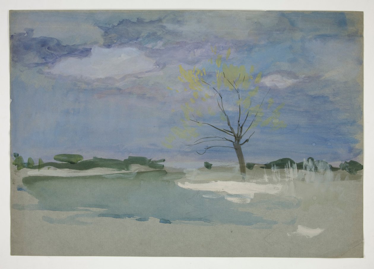Paysage avec arbre - Edwin Austin Abbey