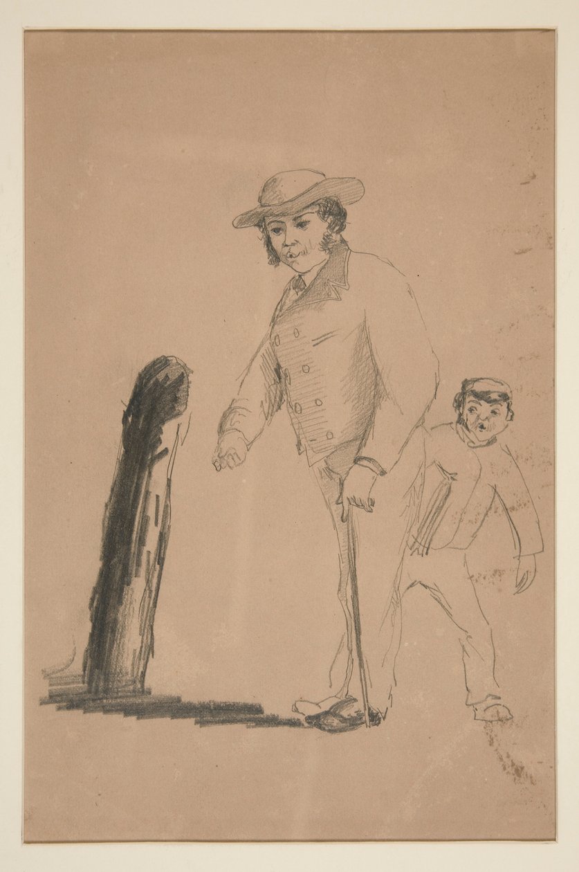 Homme et garçon (recto); Têtes et figures de Chinois (verso) - Edwin Austin Abbey