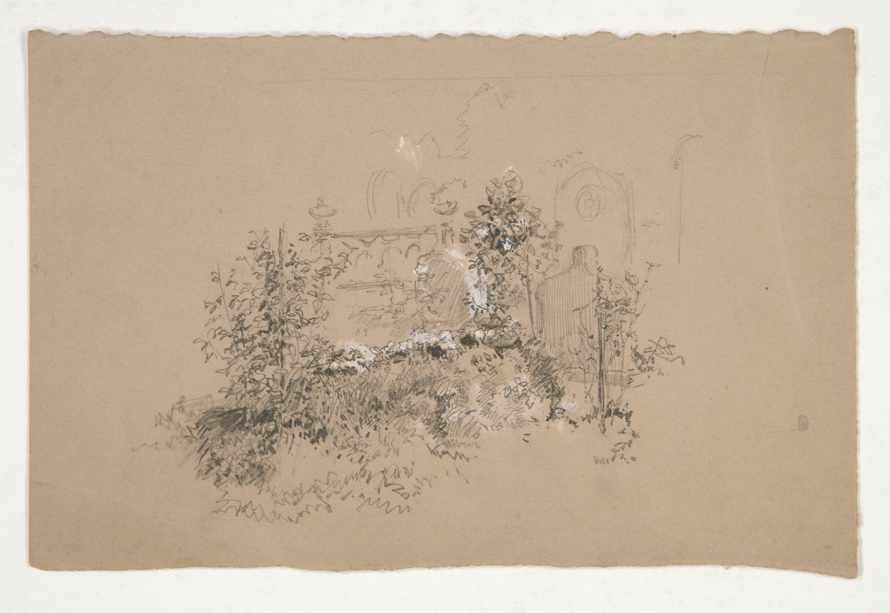 Jardin envahi (?) cimetière (?) - Edwin Austin Abbey