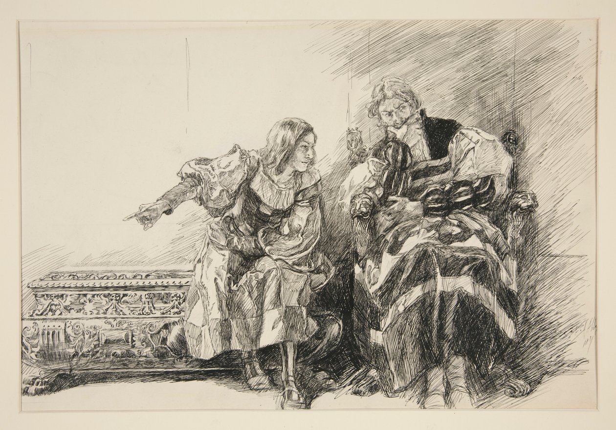 Proteus et le Duc, Acte III, Scène i, Les Deux Gentilshommes de Vérone - Edwin Austin Abbey