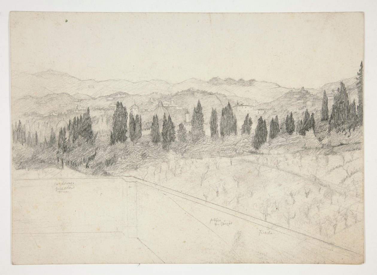 Paysage romain (?) vu du balcon (recto) ; Paysage marin (verso) - Edwin Austin Abbey