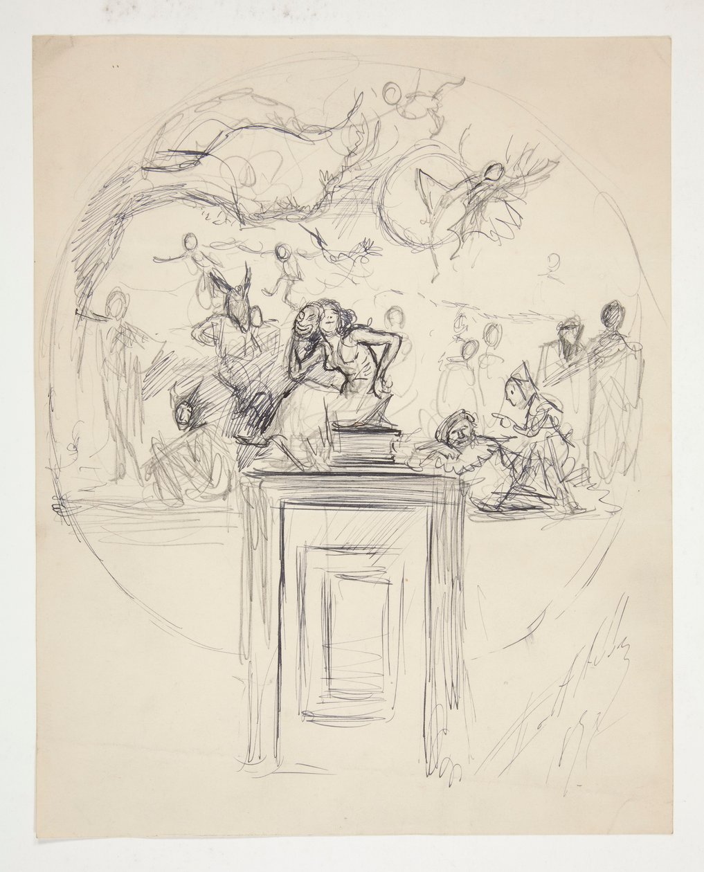 Esquisse pour une fresque sur un montant de porte - non identifié - Edwin Austin Abbey