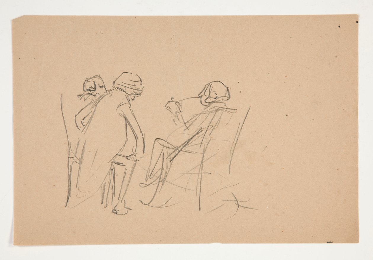 Étude pour .1207 - illustration pour Oliver Goldsmith - Edwin Austin Abbey