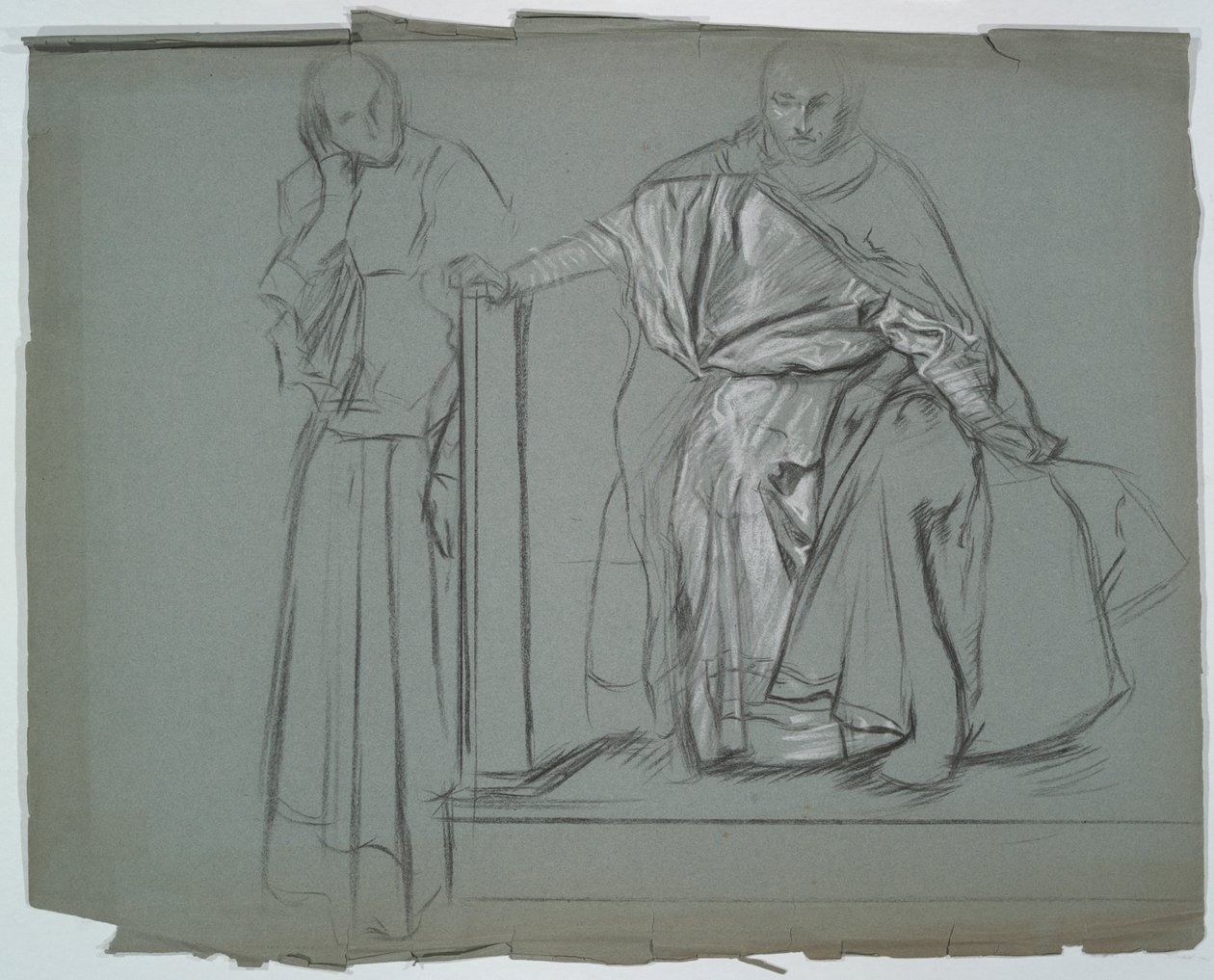 Étude pour le roi et les assistants dans Hamlet - Edwin Austin Abbey