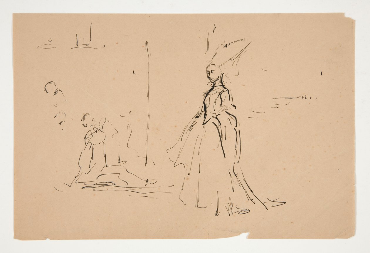 Étude pour Prêtre et la Grande Dame - Edwin Austin Abbey