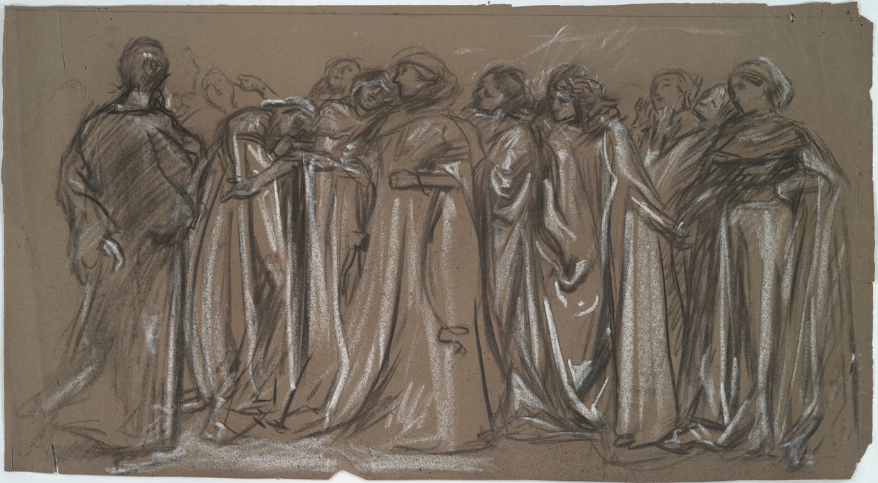 Étude pour les vertus captives, étude de figure pour - Edwin Austin Abbey