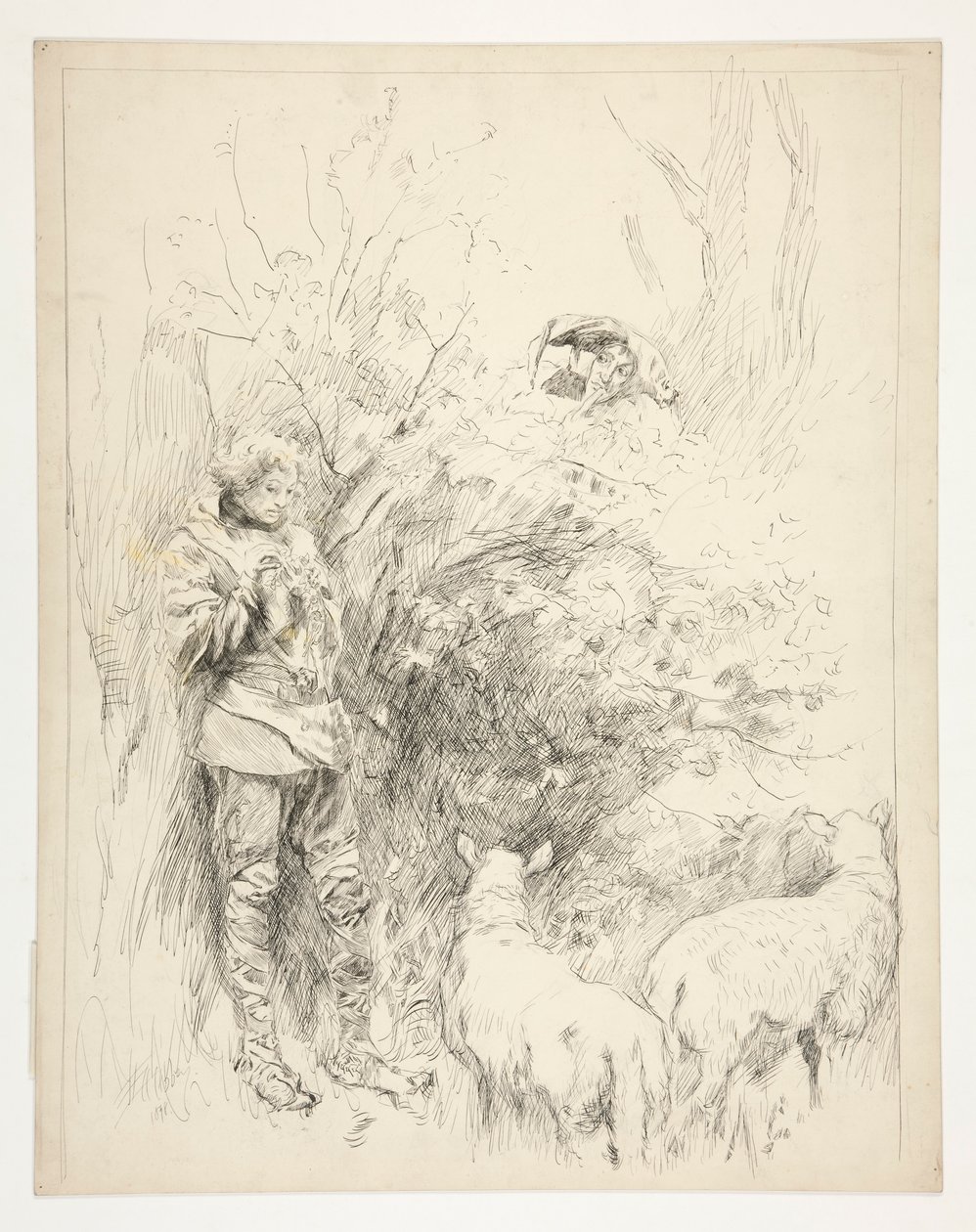 La chanson du narcisse. Berger et fou - Edwin Austin Abbey
