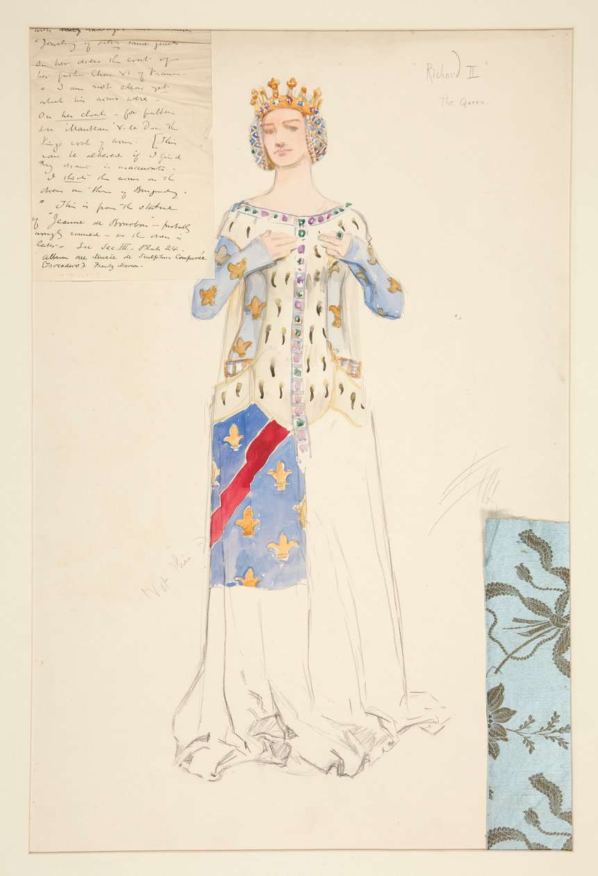 La Reine, croquis de costume pour Richard II - Edwin Austin Abbey