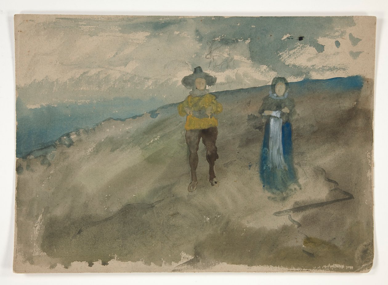 Deux figures dans un paysage (recto); Étude d