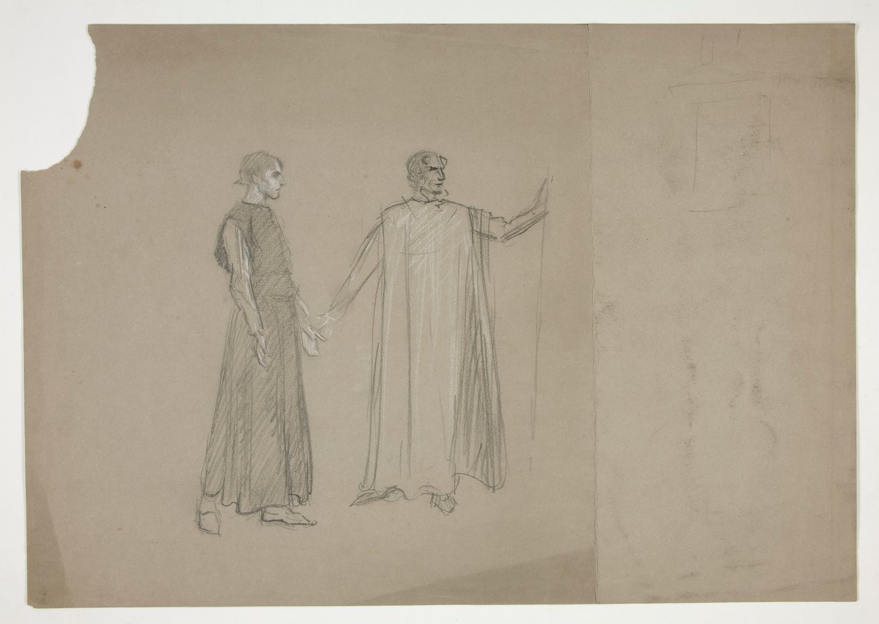 Deux figures : étude précoce - Edwin Austin Abbey
