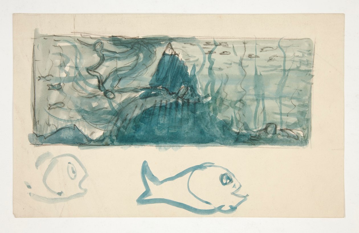 Scène sous-marine - illustration non identifiée - Edwin Austin Abbey