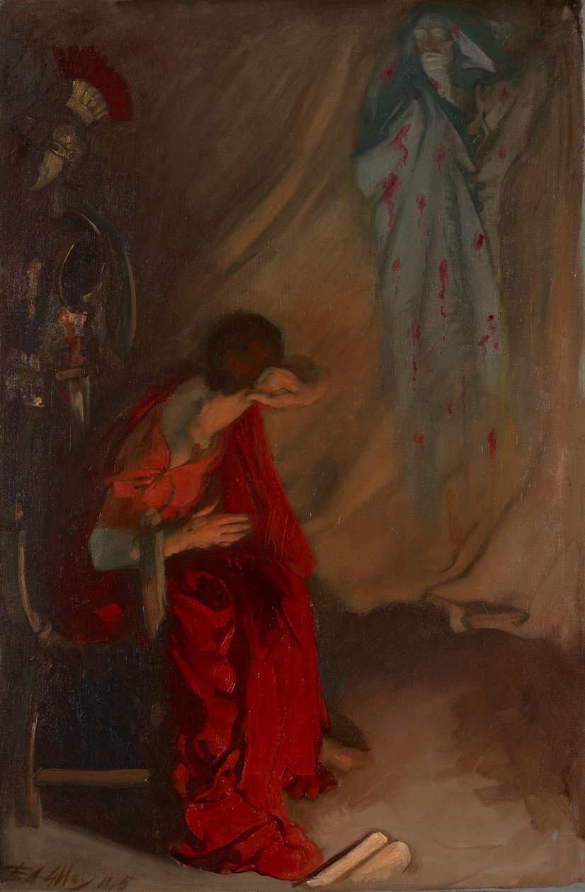 Dans la tente de Brutus : entre le fantôme de César, Jules César, Acte IV, Scène III - Edwin Austin Abbey