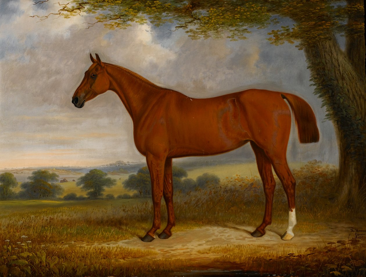 Chasseur de châtaignes dans un paysage, 1867 - Edwin Brown