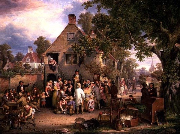 Une vente aux enchères de village - Edwin Cockburn