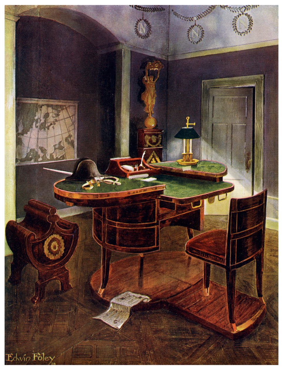 Bureau de campagne de Napoléon Ier, Château de la Malmaison, France, 1911-1912 - Edwin Foley
