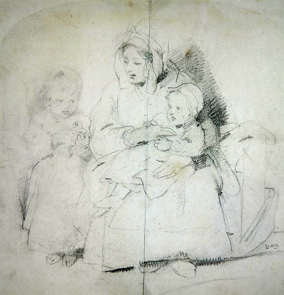 Une mère avec deux enfants - Edwin Landseer