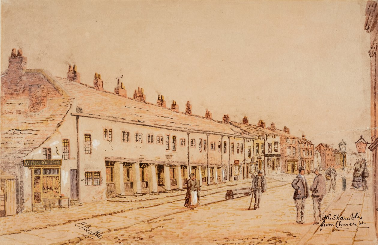 The Shambles, depuis Church Street, vers 1891-1917 (aquarelle) - Edwin Robert Beattie