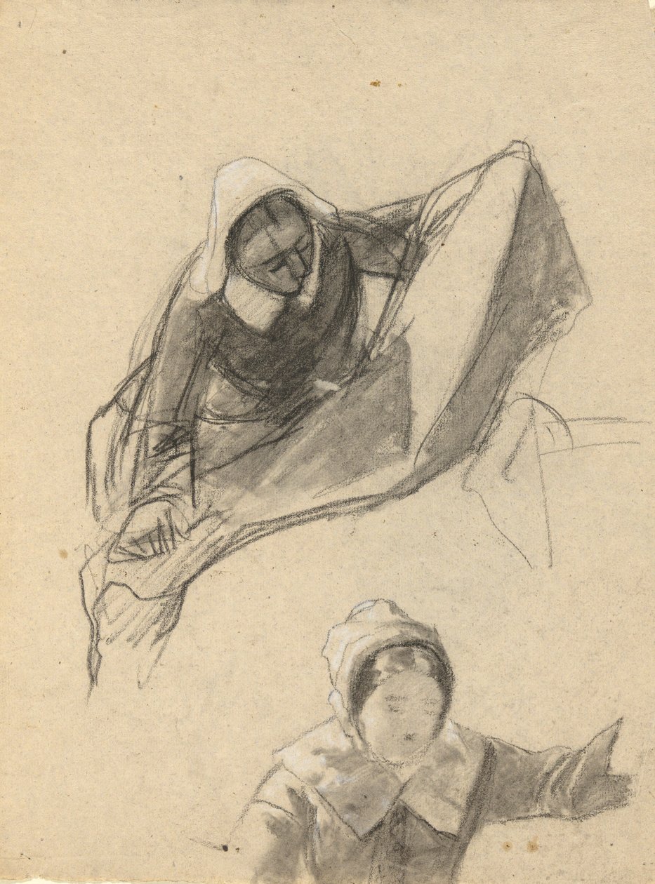 Femme, esquisse pour la signature du pacte dans la cabine du Mayflower - Edwin White