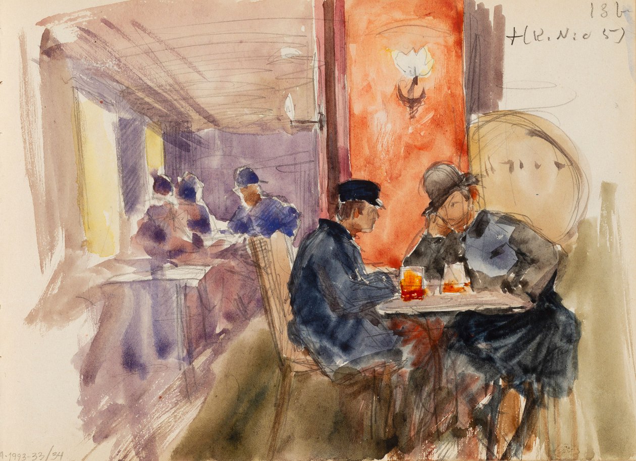 Au bar, page du carnet de croquis de Järnefelt - Eero Järnefelt