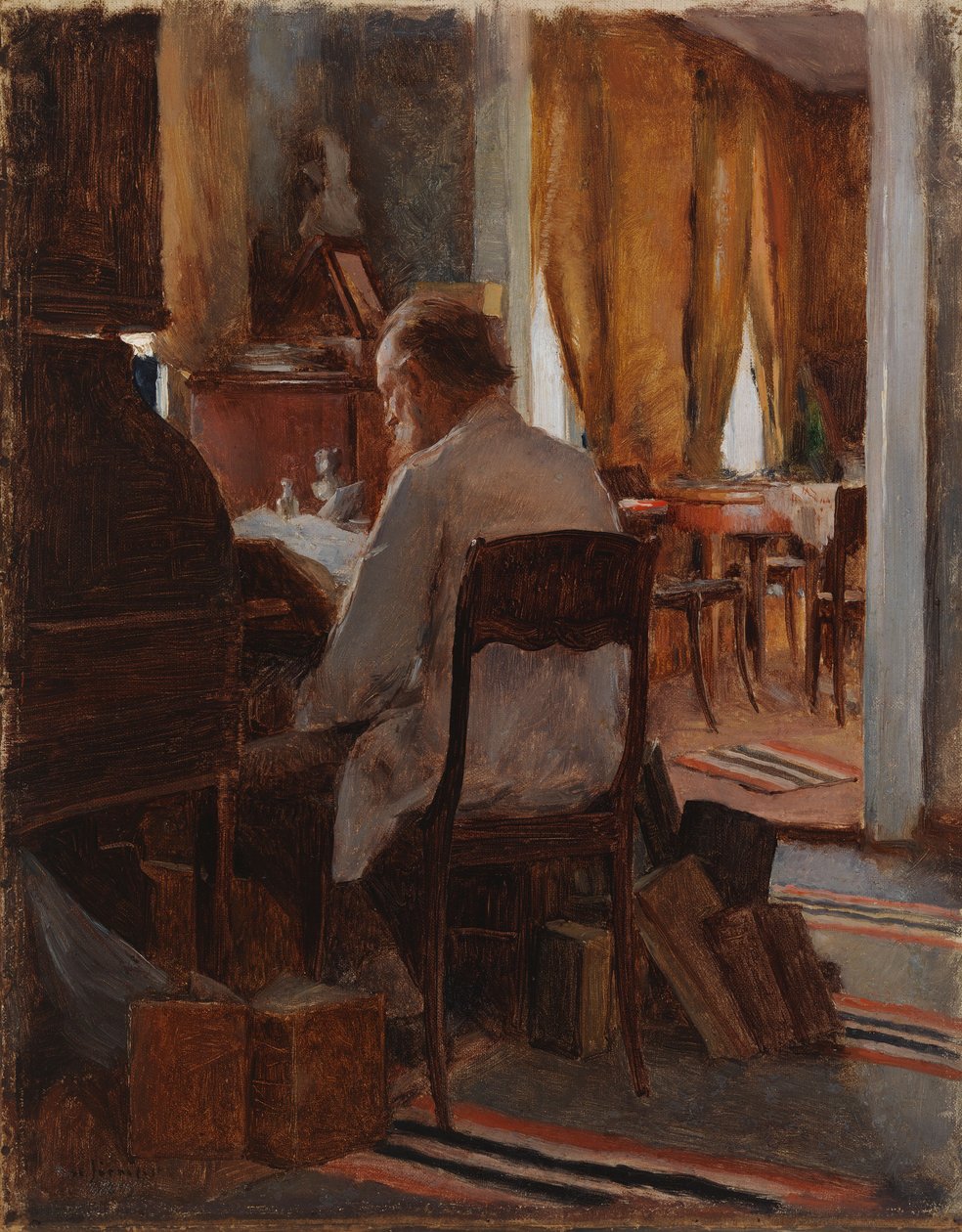 Carl Gustaf Swan à sa table de travail - Eero Järnefelt