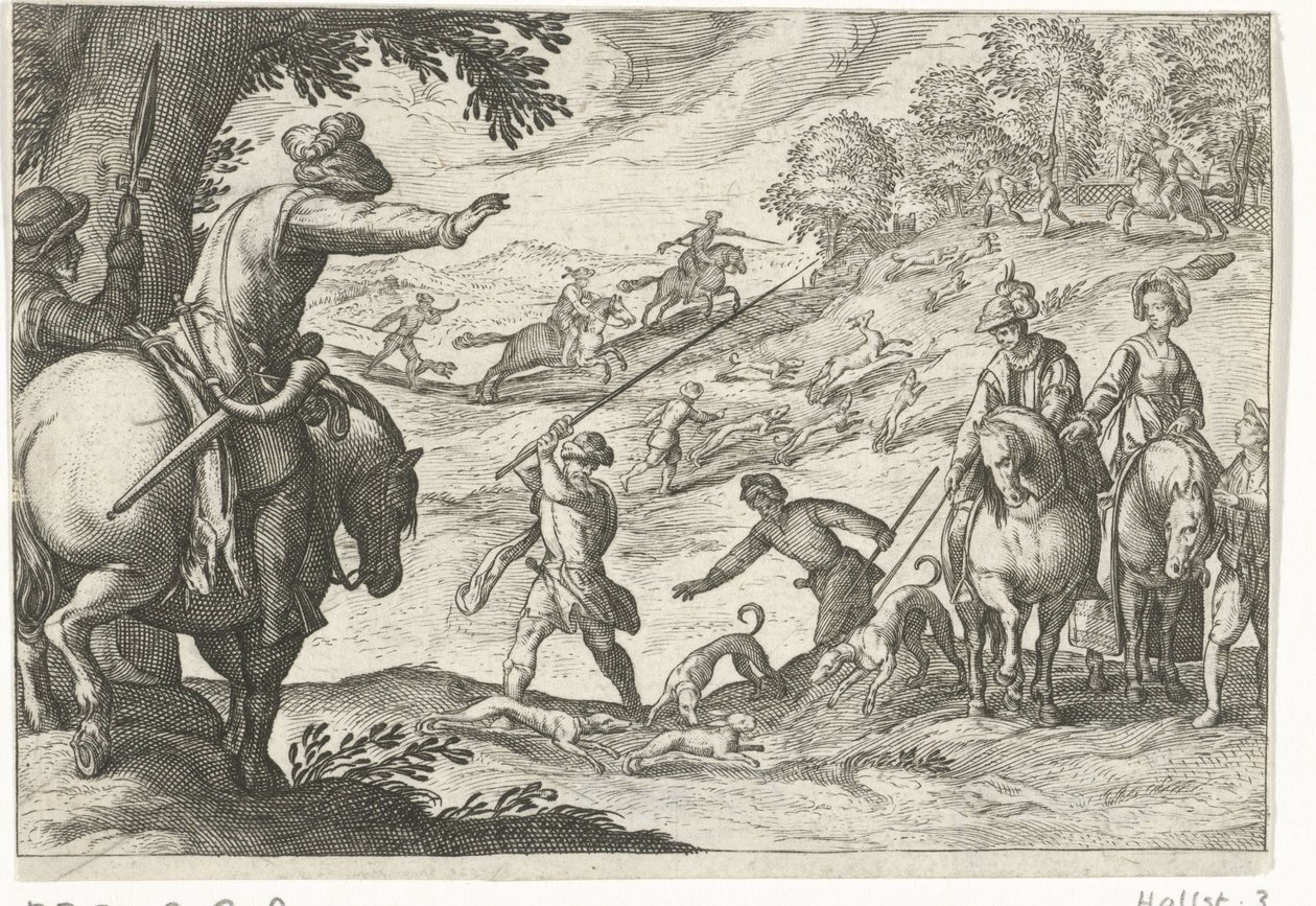 Paysage avec chasse au lièvre - Egbert Jansz.
