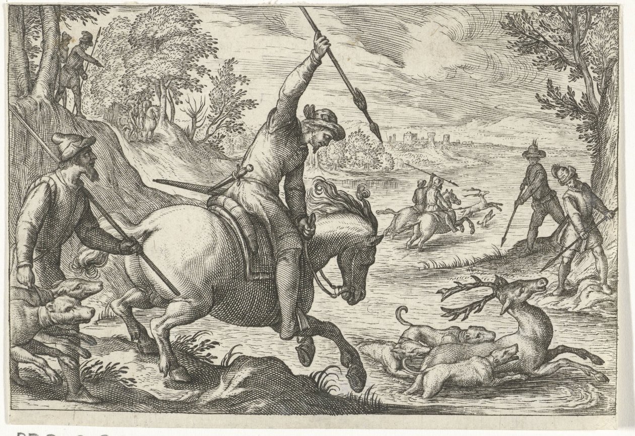 Paysage avec chasse au cerf - Egbert Jansz.