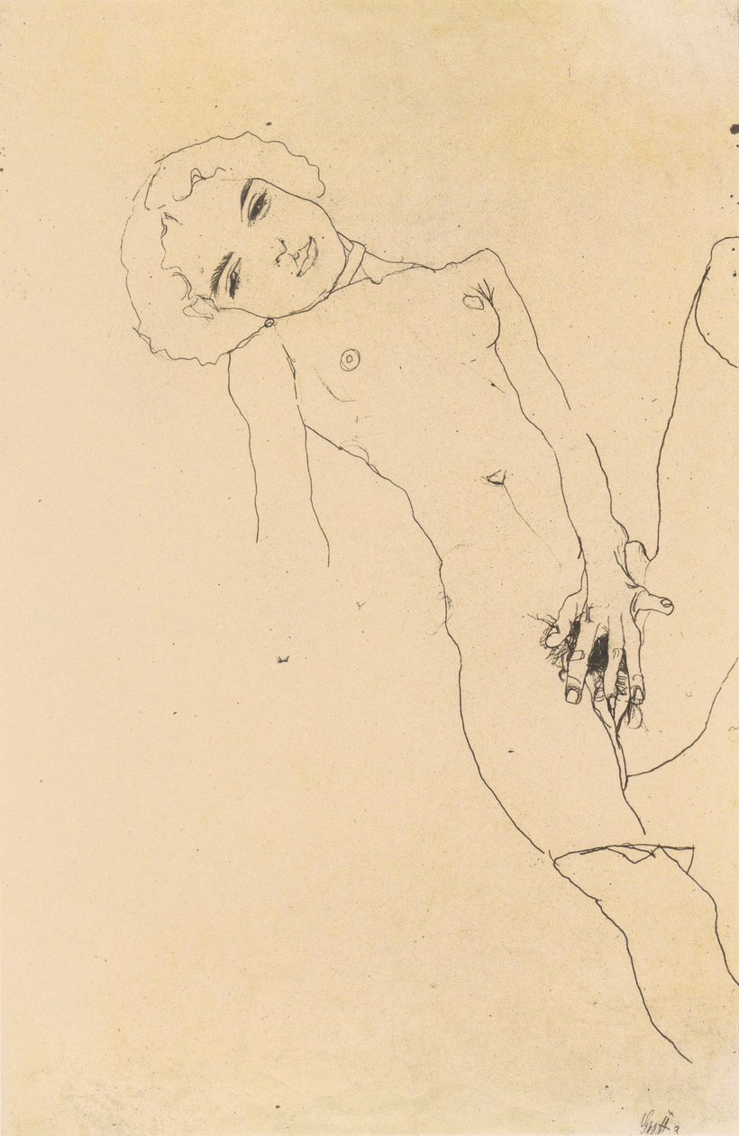 Fille se masturbant - Egon Schiele