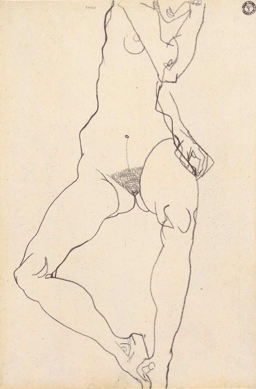 Femme assise nue - Egon Schiele