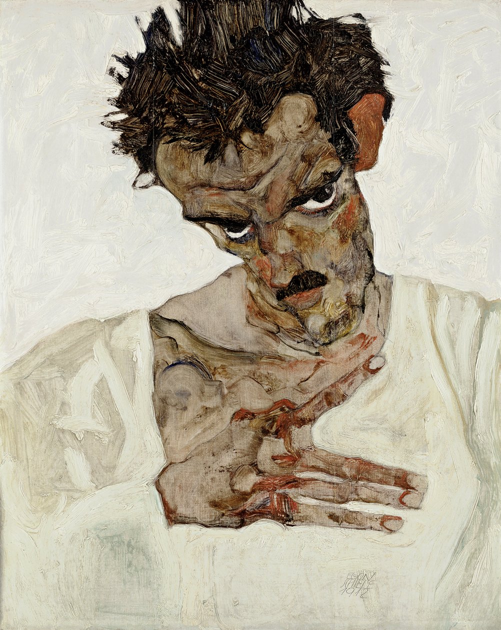 Autoportrait à la tête baissée - Egon Schiele